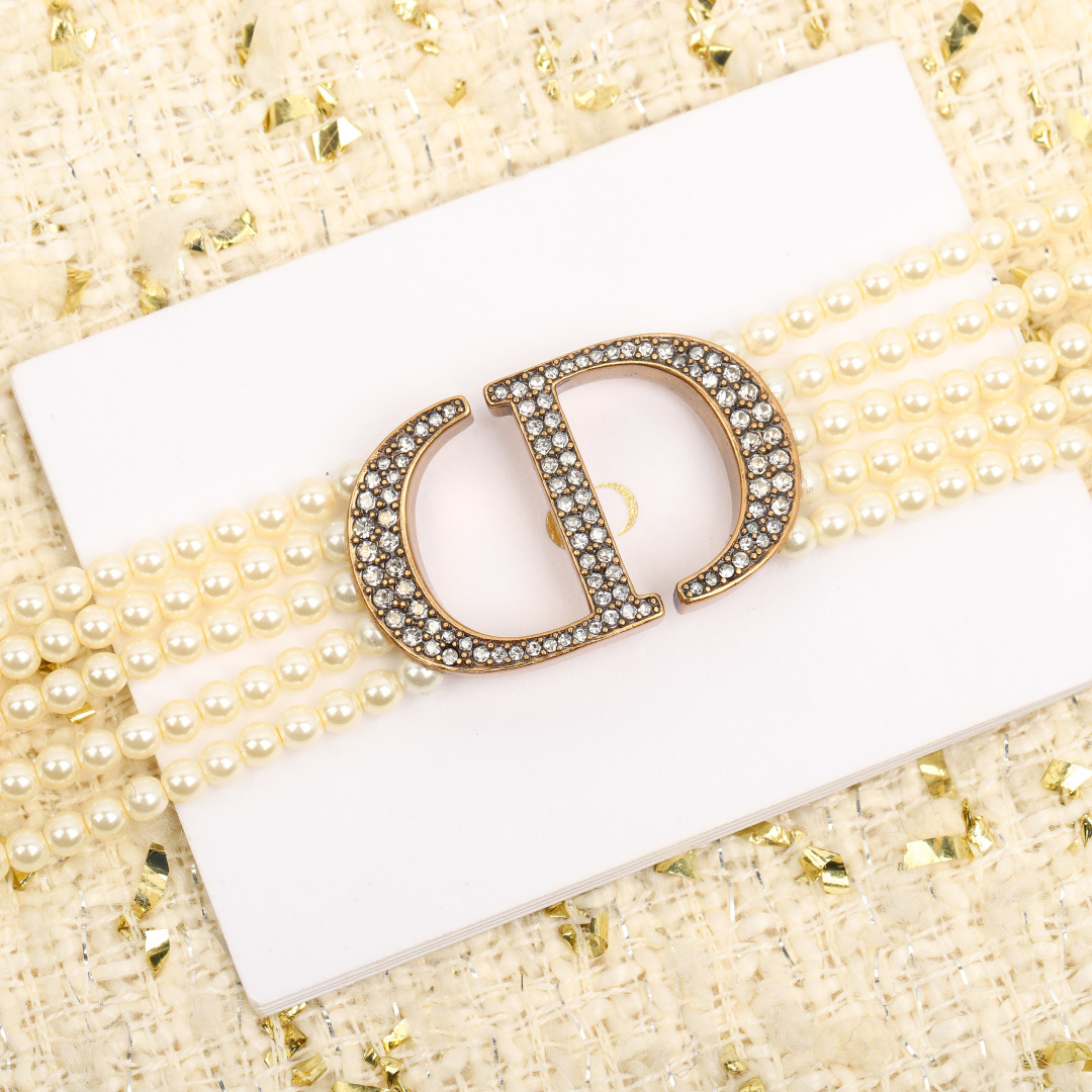 Dior 5-layer chain pearl necklace