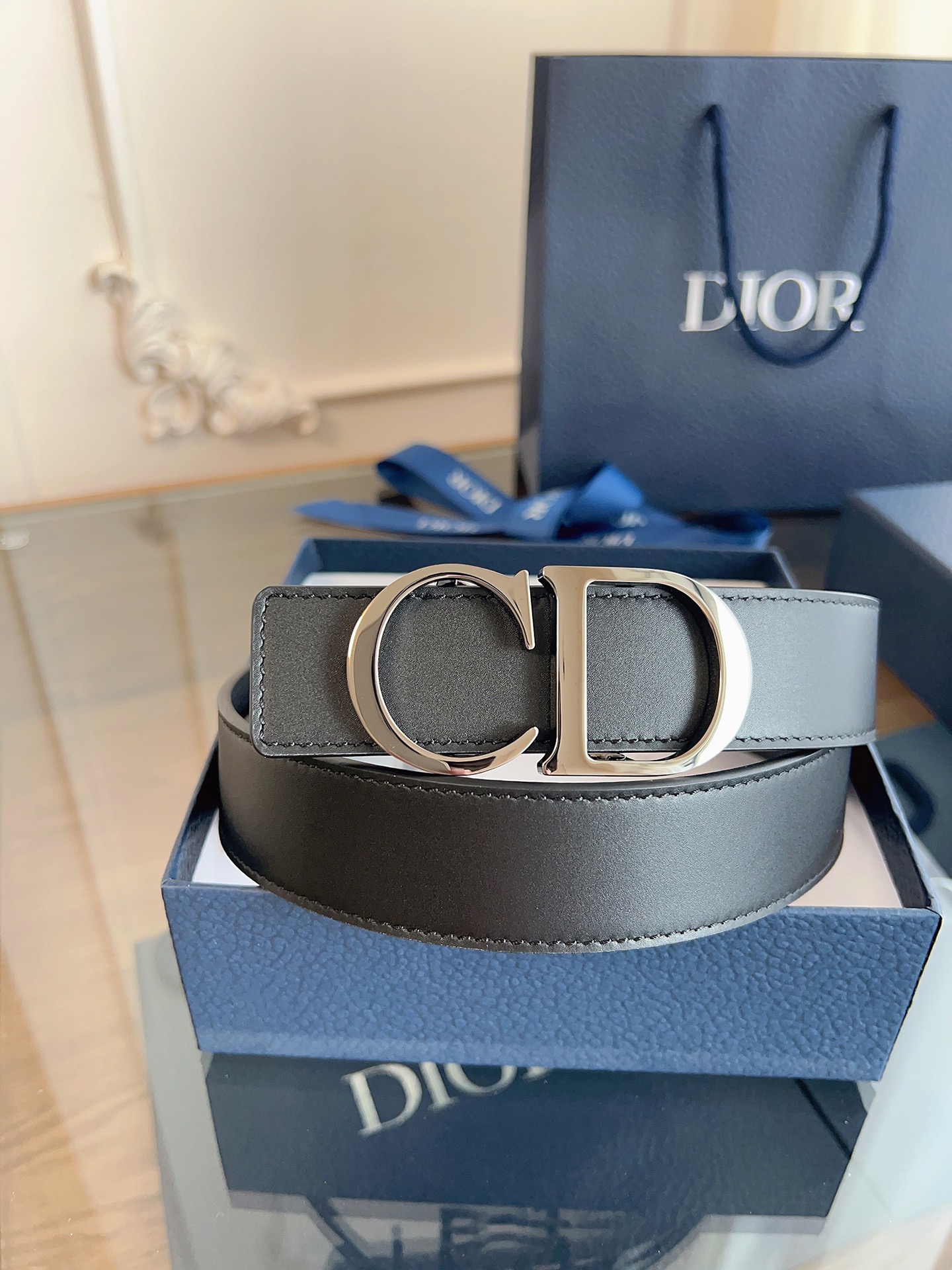 Dior CD buckle cowhide belt width 3.5CM