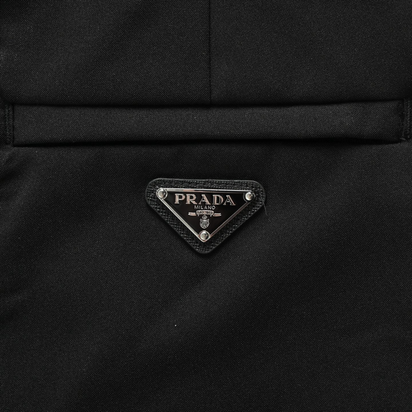 Prada 25ss back pocket triangle logo stretch trousers