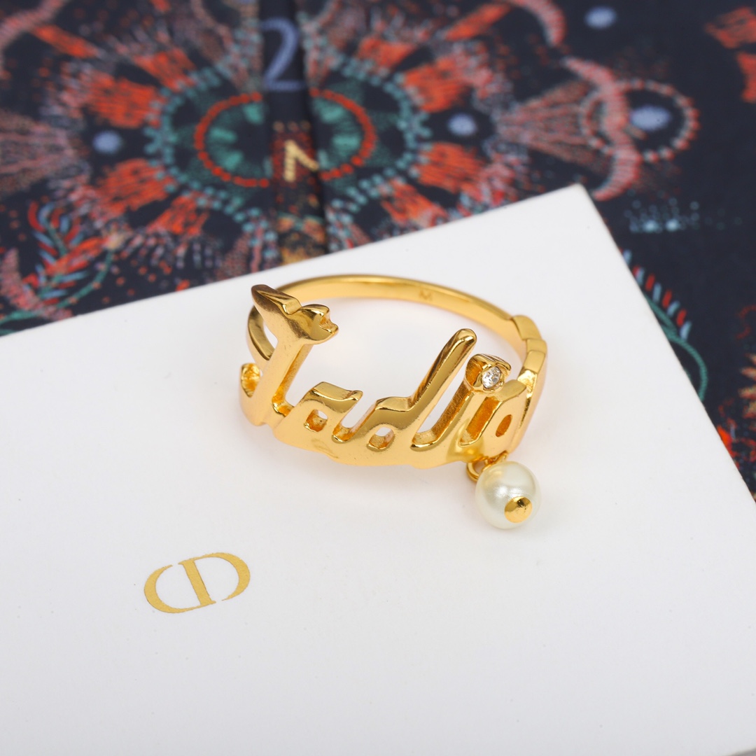 Dior Alphabet Pearl Ring