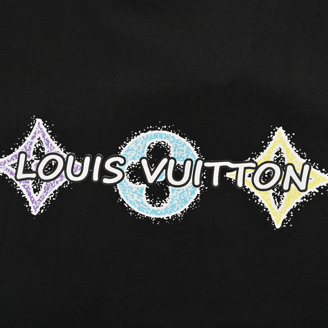 Louis Vuitton 24ss hand-painted three-flower print short sleeve