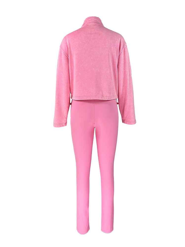 Washed Hoodie & Legging Activewear Set