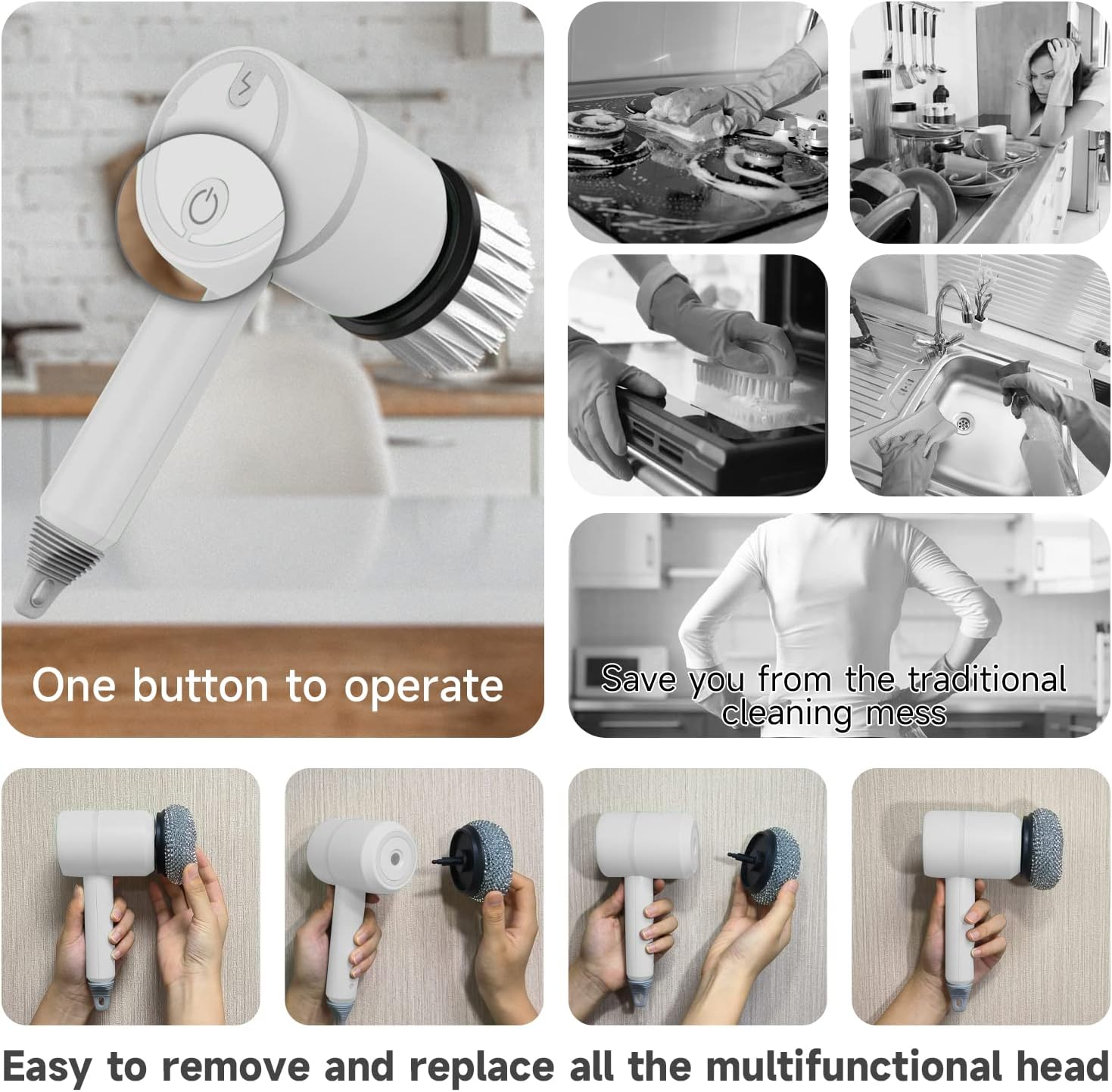 White Electric Spin Scrubber