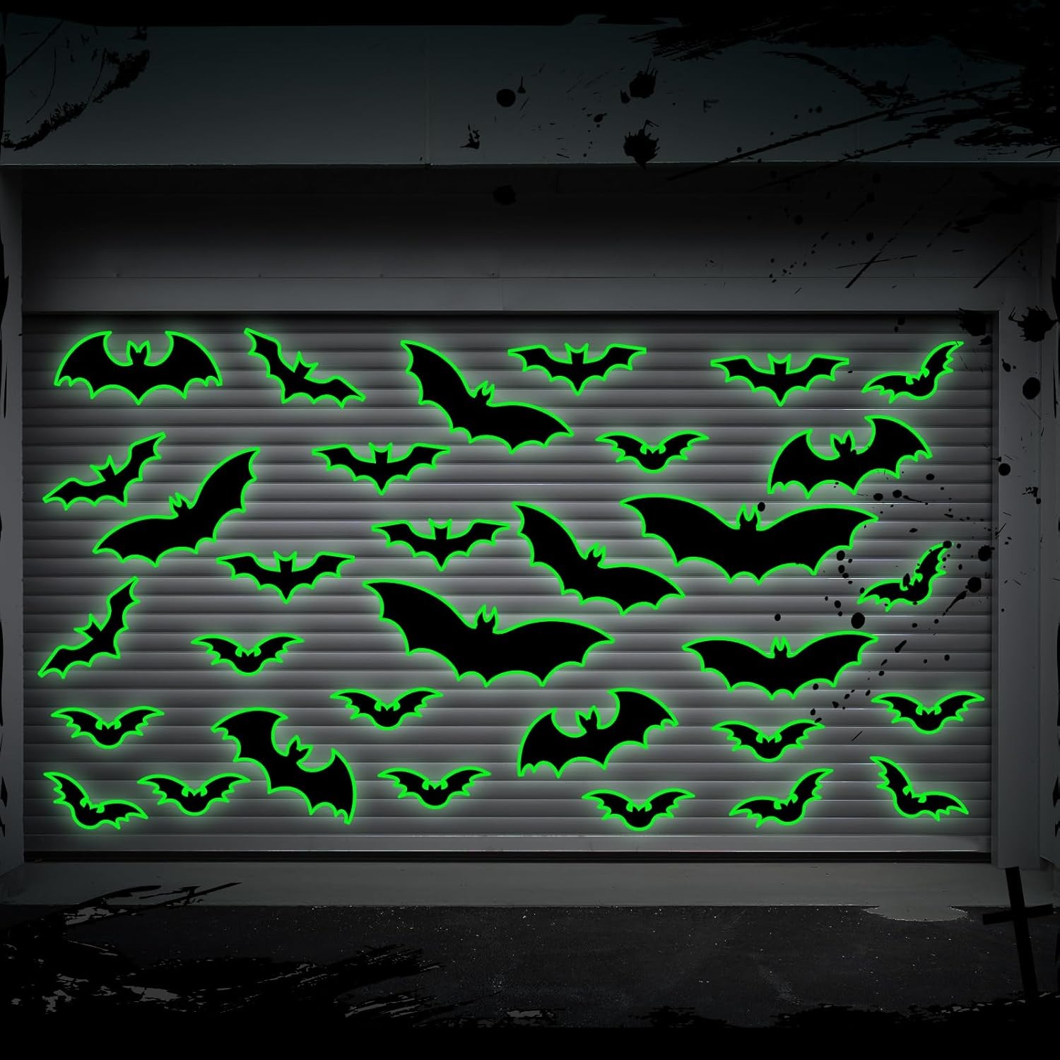 💥Early Halloween Sale💥Set of 32 pcs Halloween Garage Door Decorations Magnets Glow Bats
