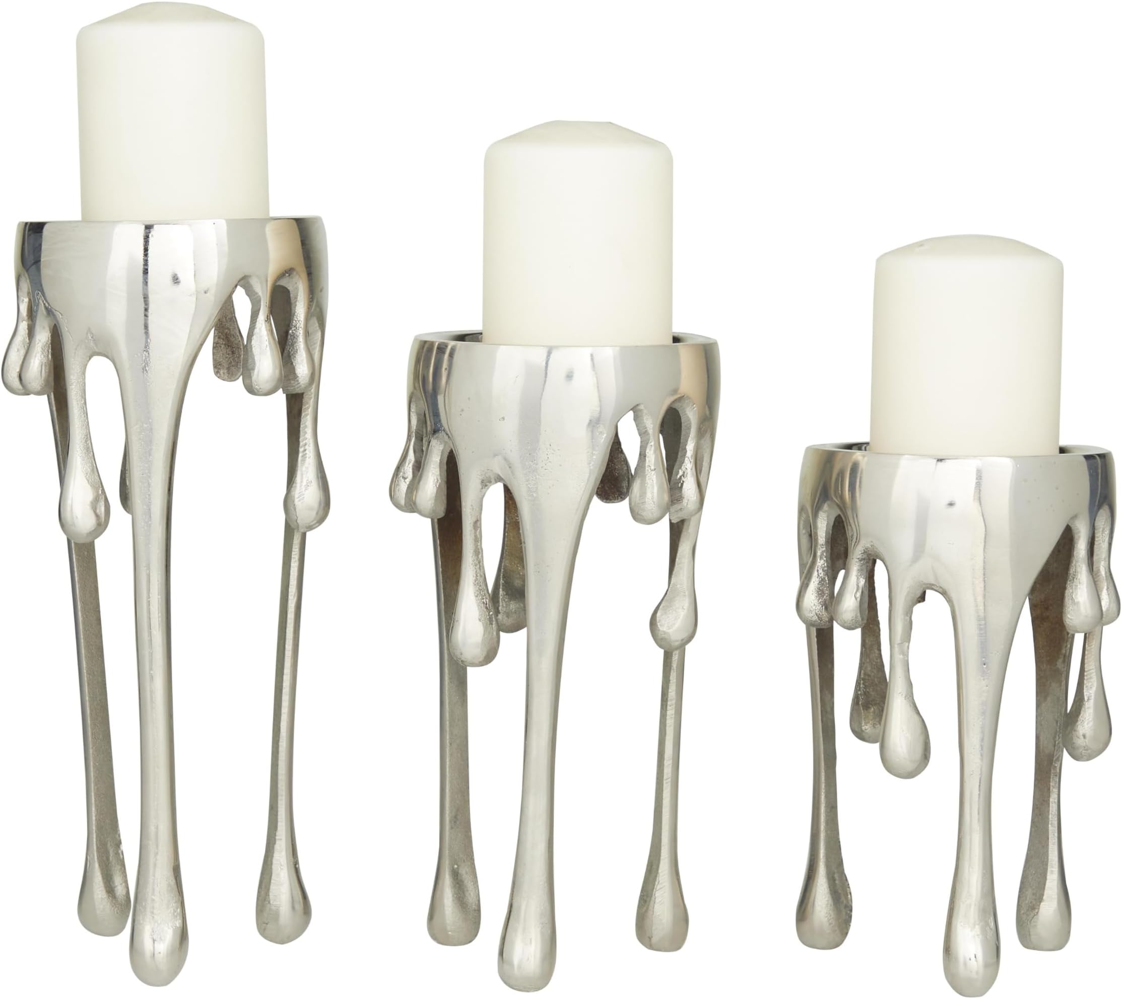 🔥ON SALE🔥Set of 3 Pcs Metal Melting Drip Candle Stand 12