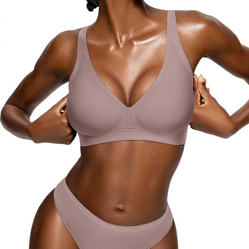 💥ON SALE💥Womens Comfortable Wireless Bras Push Up Bralettes Seamless Tshirts Bras Deep V Everyday Bras