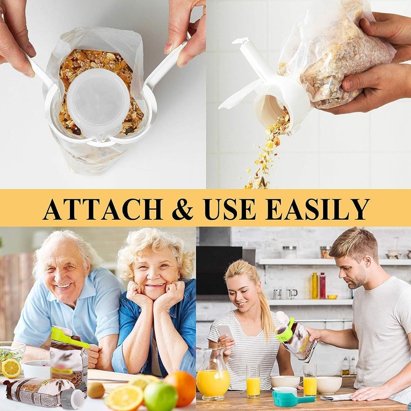 Bag Clips for Food - Food Storage Sealing Clips with Pour Spouts