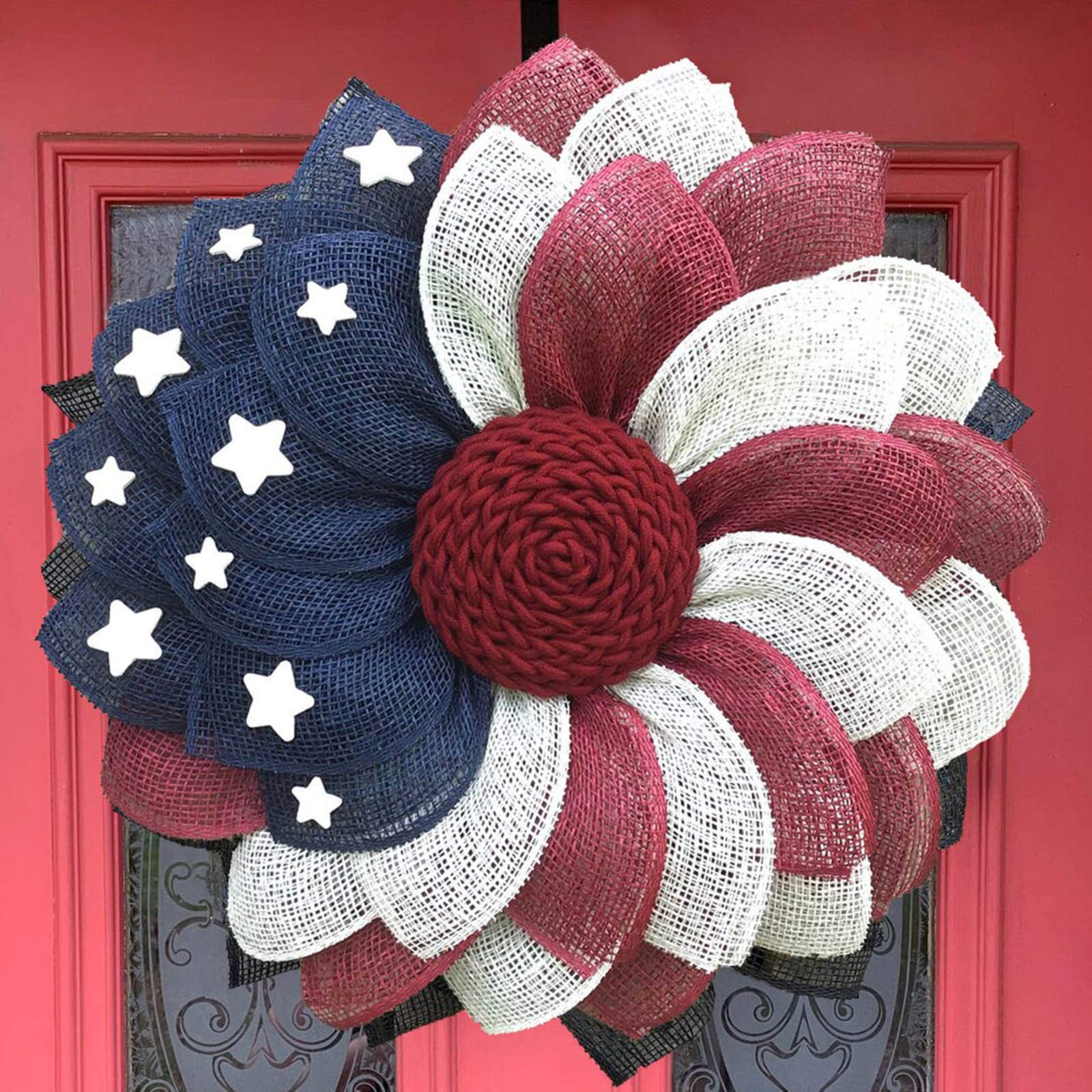 🔥ON SALE - 45% OFF🔥American Flag Independence Day Sun Flower Wreath