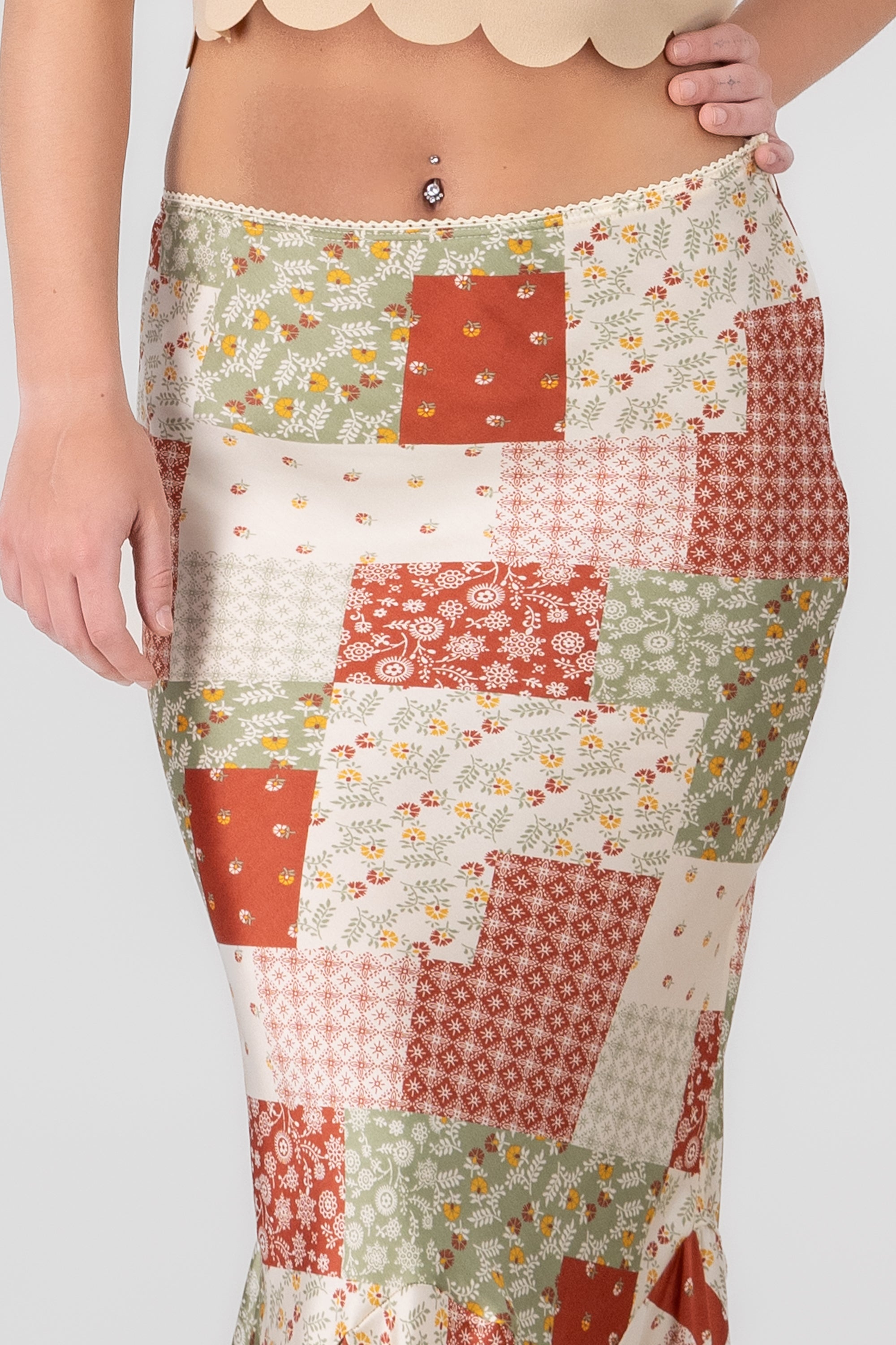 Printed Midi Skirt