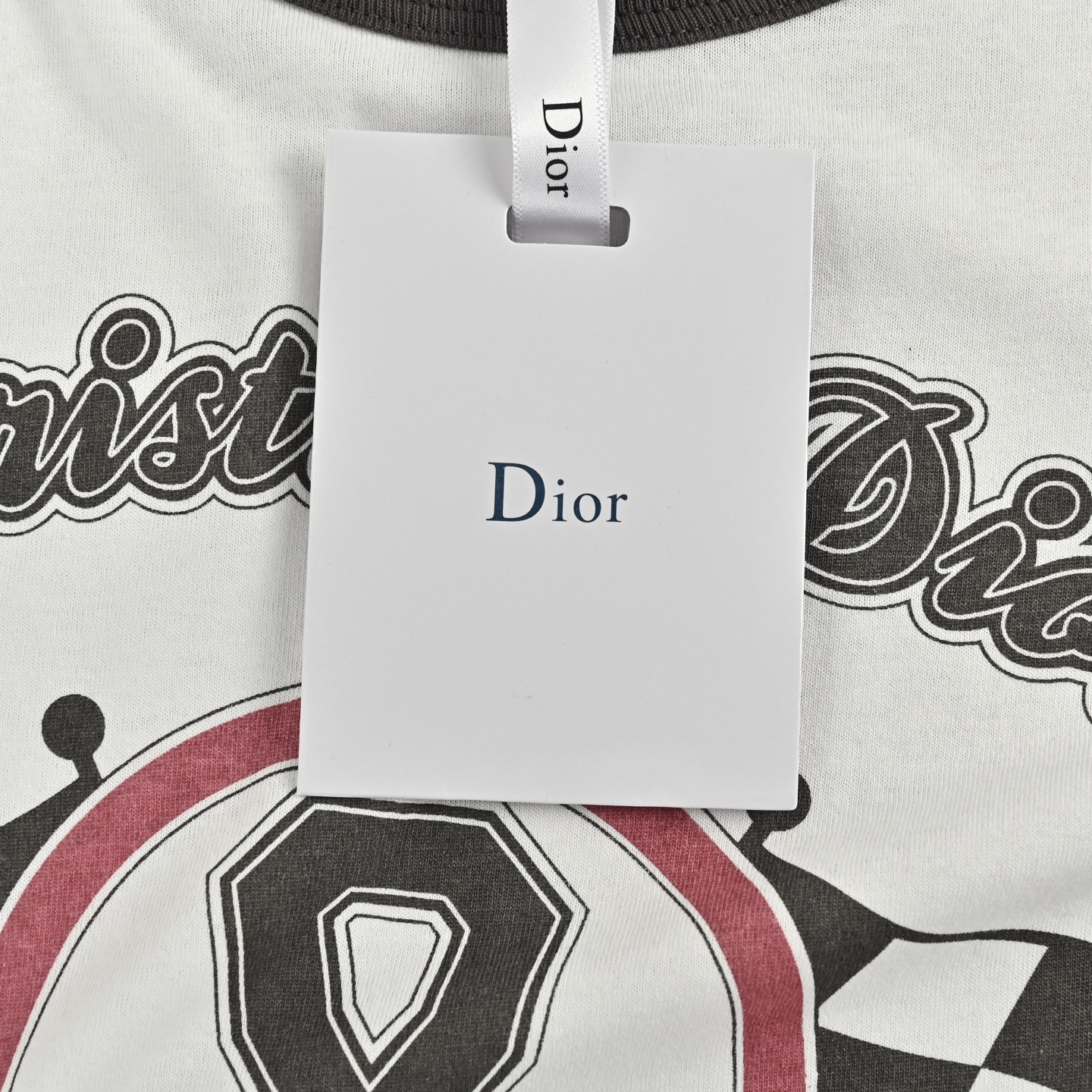 Dior 25ss racing flag print short sleeve