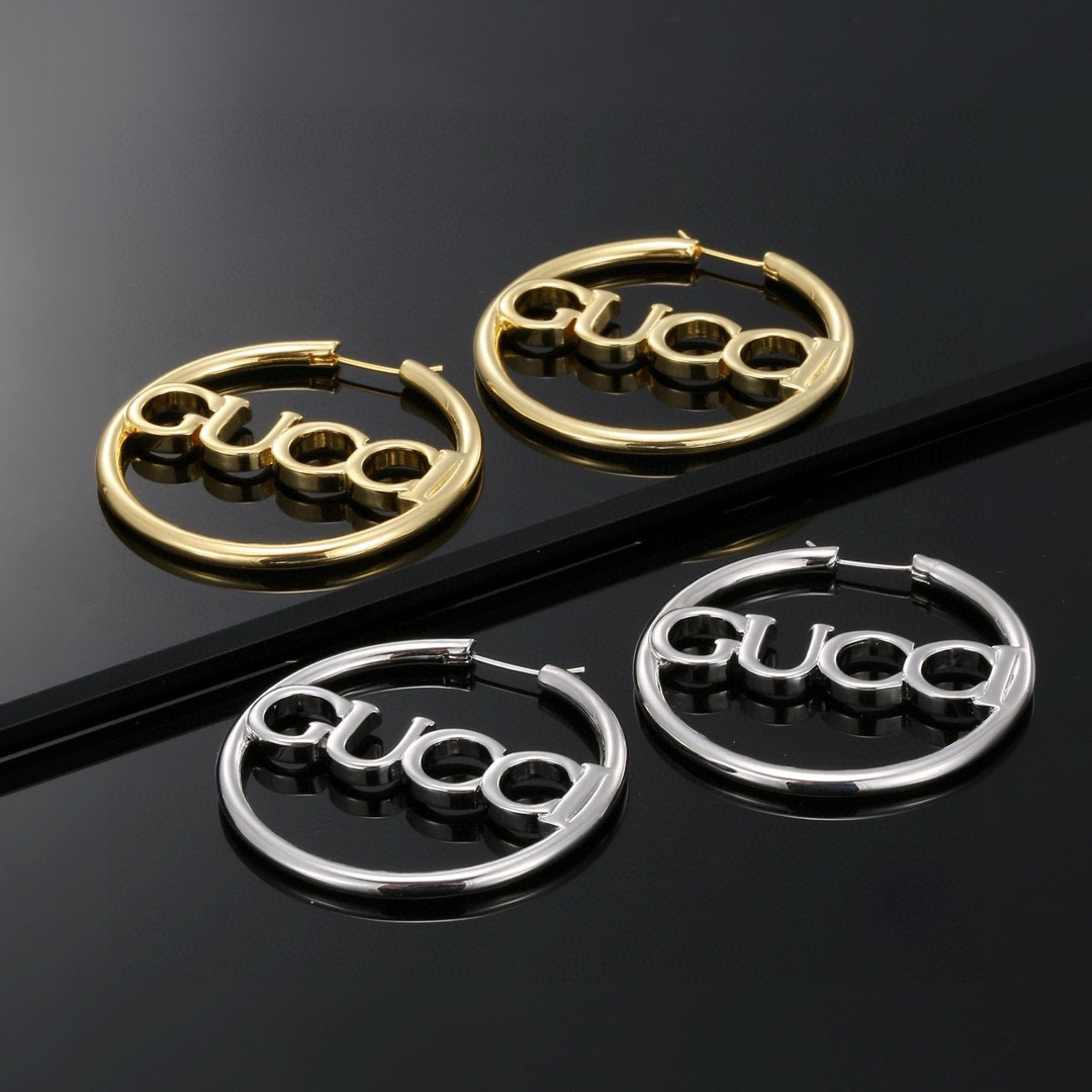 GUCCi font hoop earrings