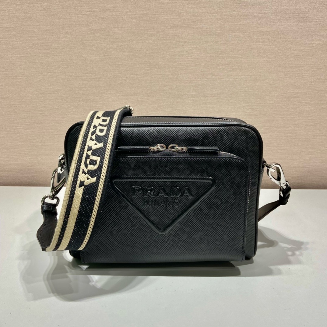 Prada Embroidered Ribbon Men's Crossbody Bag 2VH152