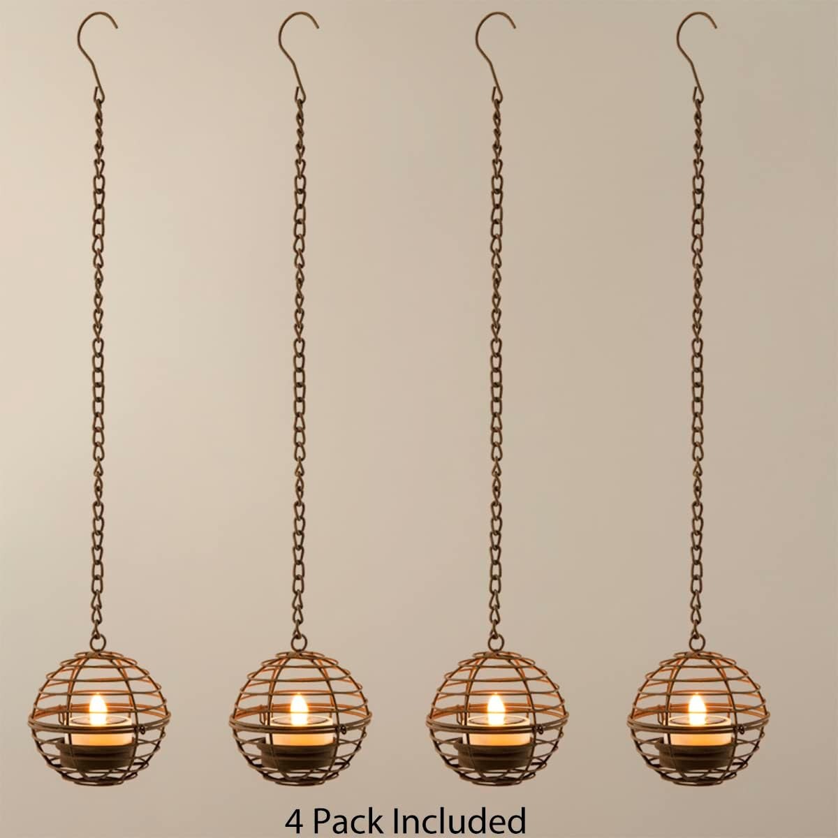 🔥ON SALE 49% OFF🔥Solar Waterproof Rust Iron Ball Candle Tea Lights - 4 Pack