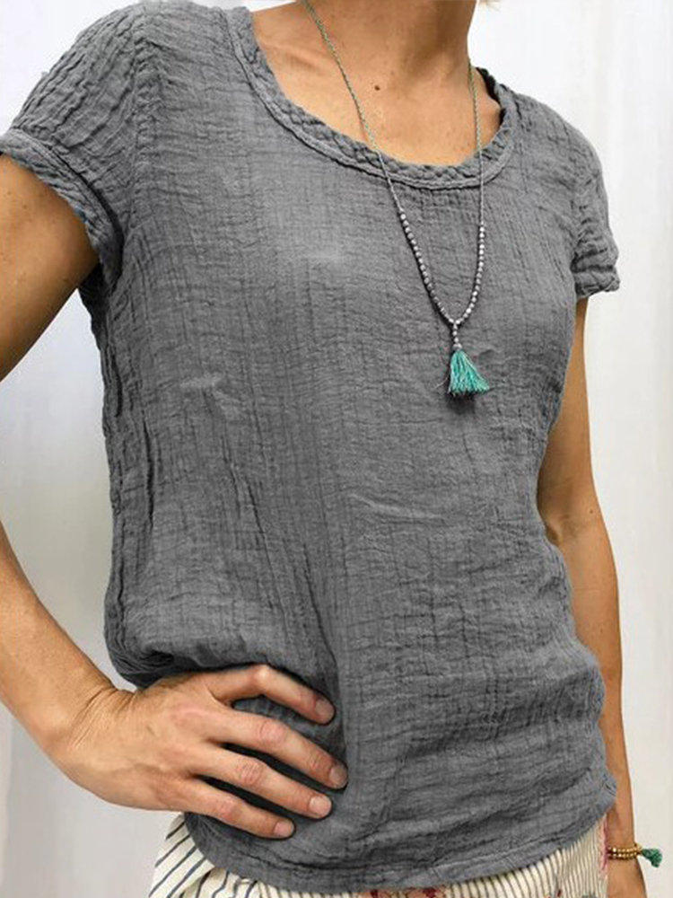 Vintage Crew Neck Casual Tee