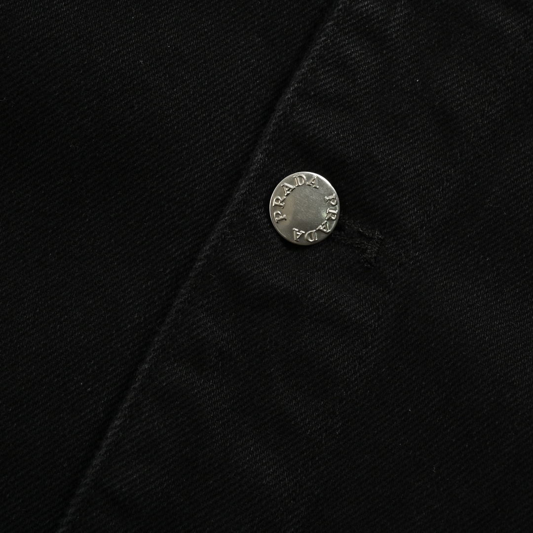 Prada 24Fw Logo Coated Denim Jacket