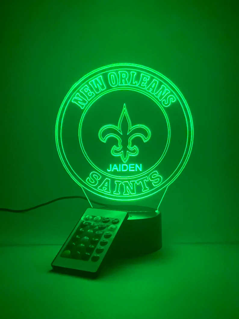 NEW ORLEANS SAINTS 3D LAMP PERSONALIZED