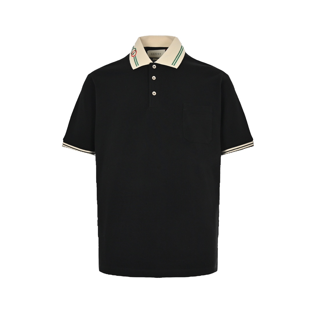Gucci Classic Collar Double G Embroidered Polo Short Sleeve