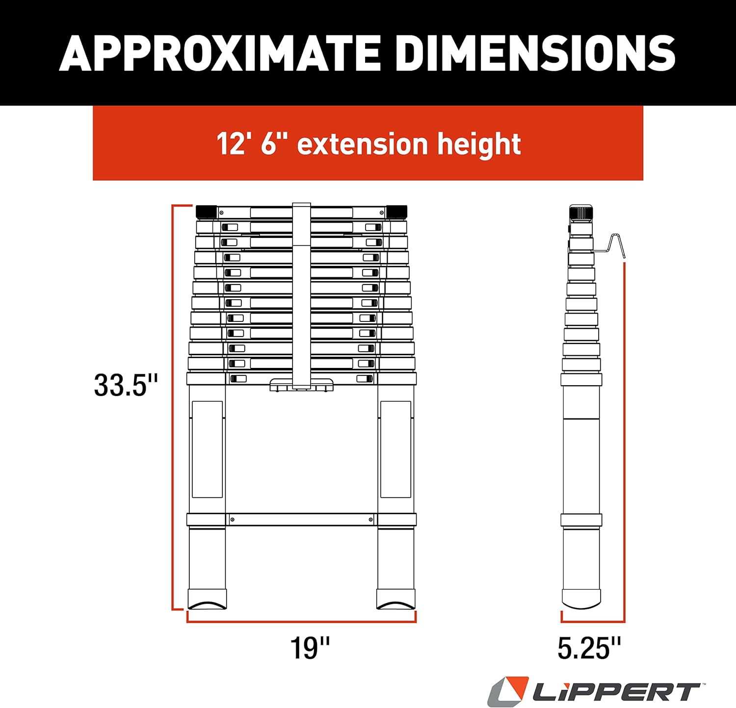 Lippert Components On The Go Ladder Telescoping Ladder for 5th Wheel RVs
