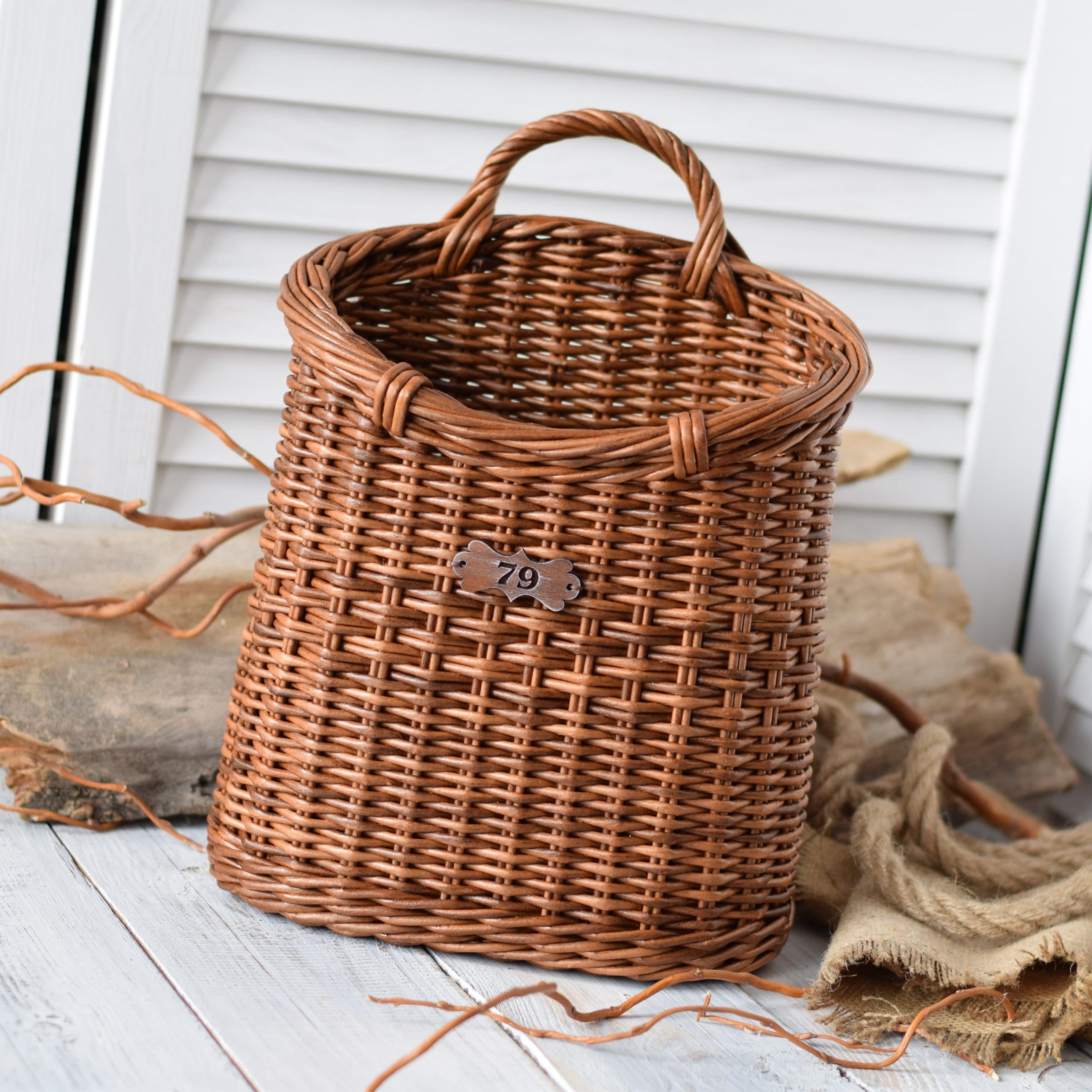 💖Last Day 49% OFF - Rustic Door basket Wicker hanging wall basket