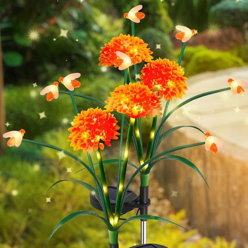 💥ON SALE💥Solar Swaying Bee Lights with Flowers, Waterproof Outdoor Garden Decor🐝🌸