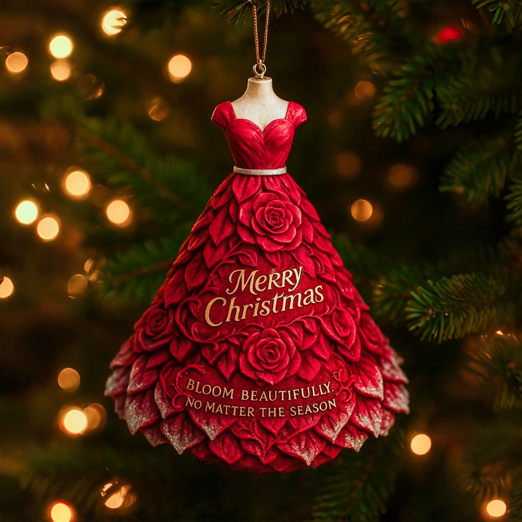 Flower Dress Christmas Ornament