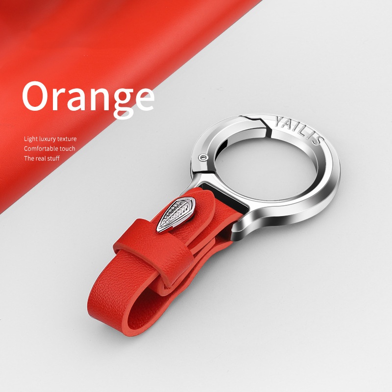 🔥Portable Zinc Alloy Leather Keychain