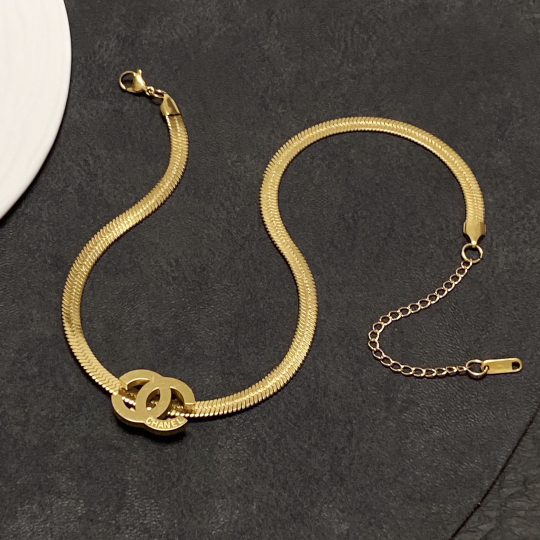 CHAN 24 stainless steel snake bone necklace