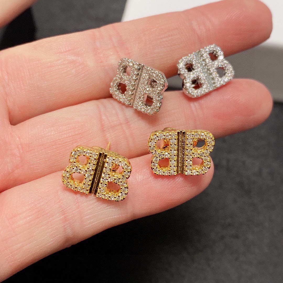 Balenciaga BB diamond earrings
