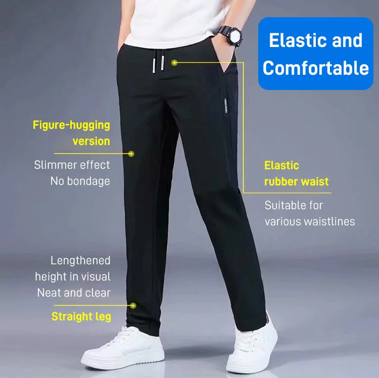 (🔥Last Day Promotion-SAVE 50% OFF)Men’s High Elastic Quick Dry Ice Silk Casual pants-BUY 2 GET 10% OFF & FREE SHIPPING