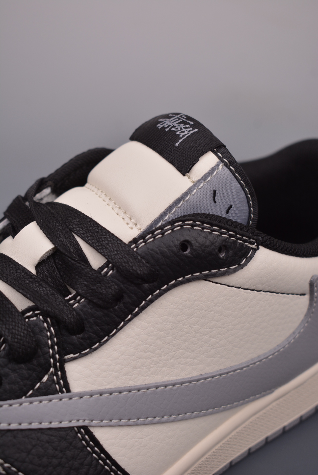 Stussy x Travis Scott x Nike Air Jordan 1 Low OG Black, Rice, White and Gray XZ5168-001
