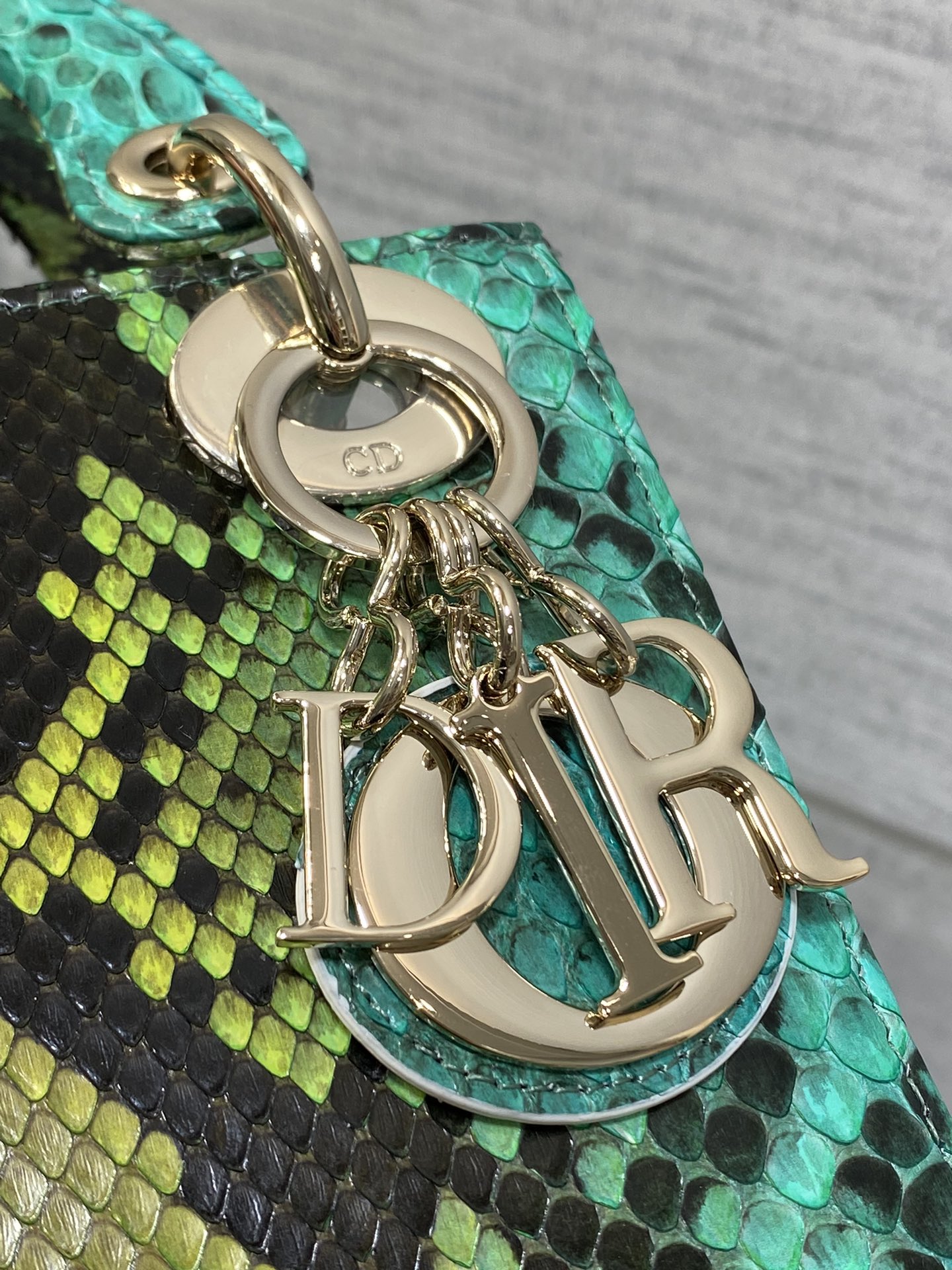 Dior Lady three-grid rare snakeskin Princess Diana bag