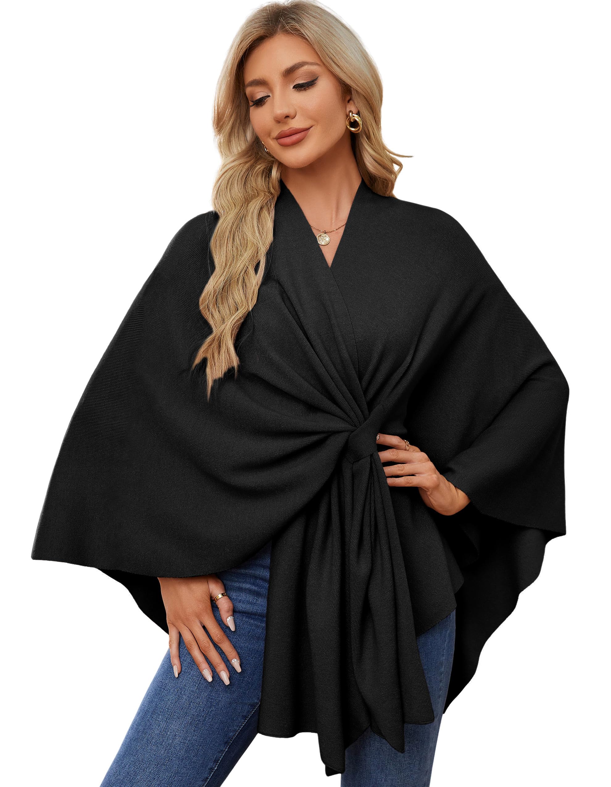 Elegant Shawl Wraps – Soft Open-Front Poncho that Blocks 99% of UV Rays