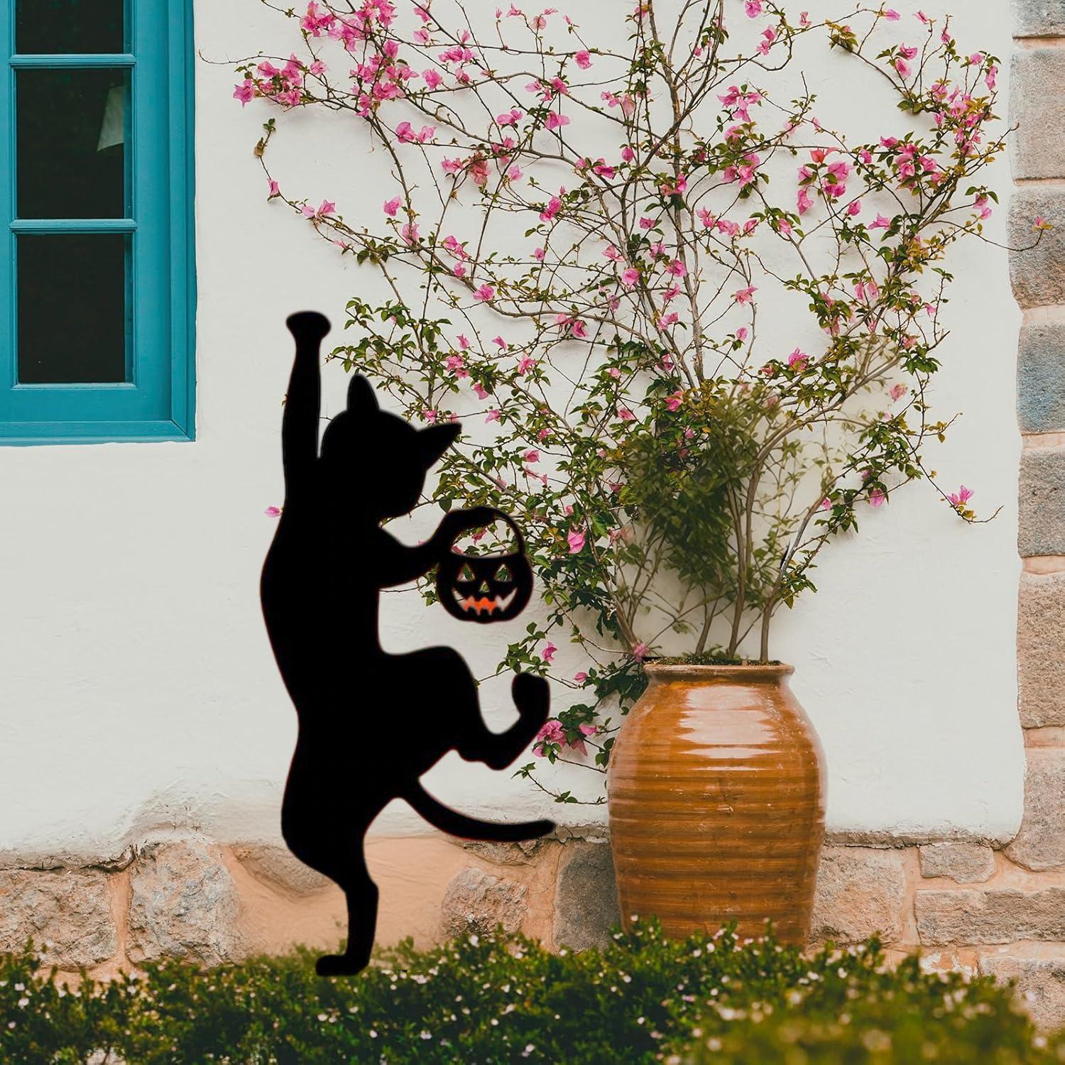 🔥Last Day Sale - 45% OFF🔥Halloween Cat Metal Yard Stake - Adorable Cat Sign
