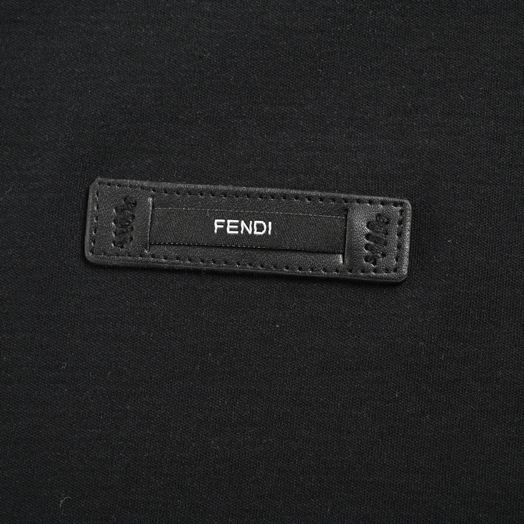 Fendi 24ss leather label short sleeve