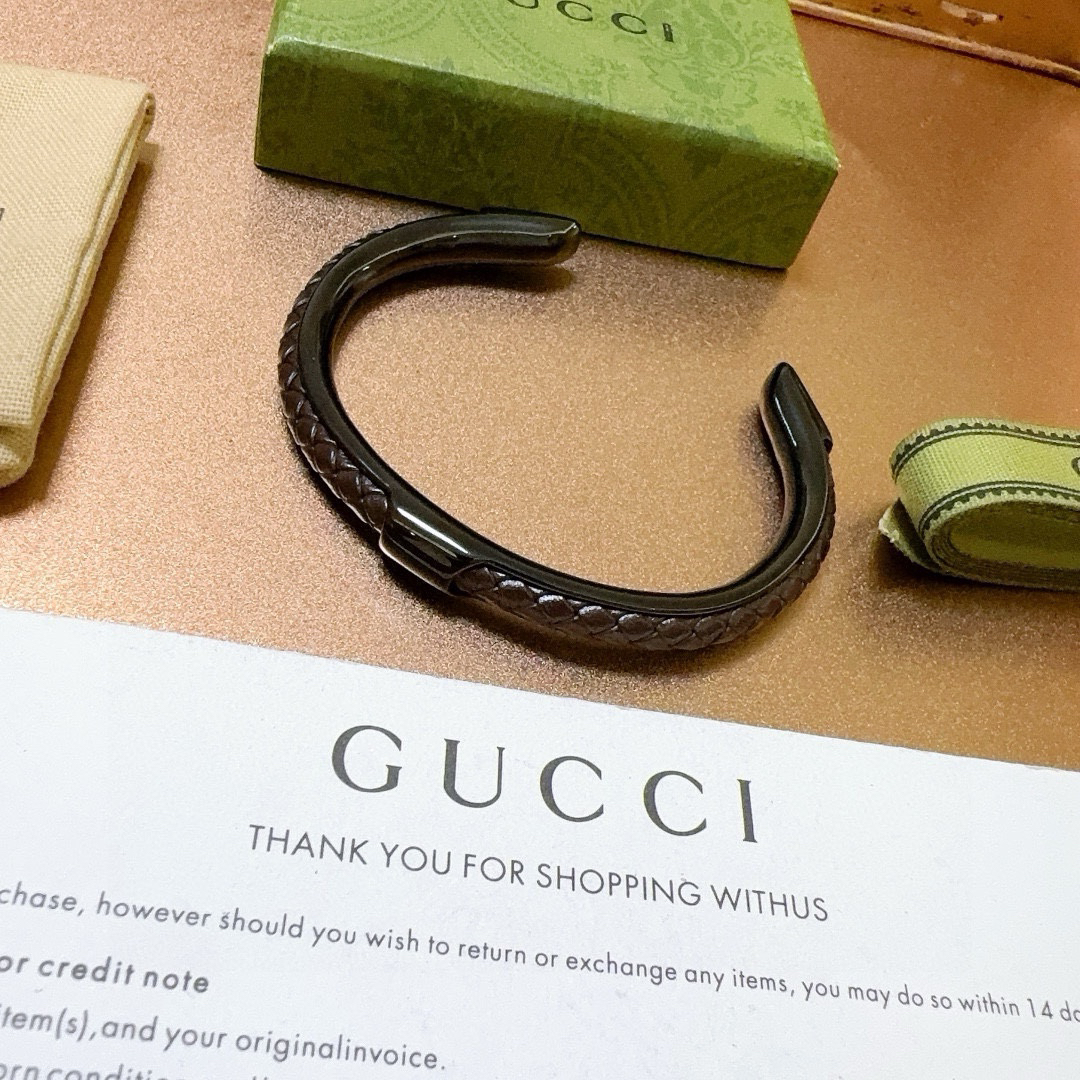 Gucci Braided Leather Bracelet