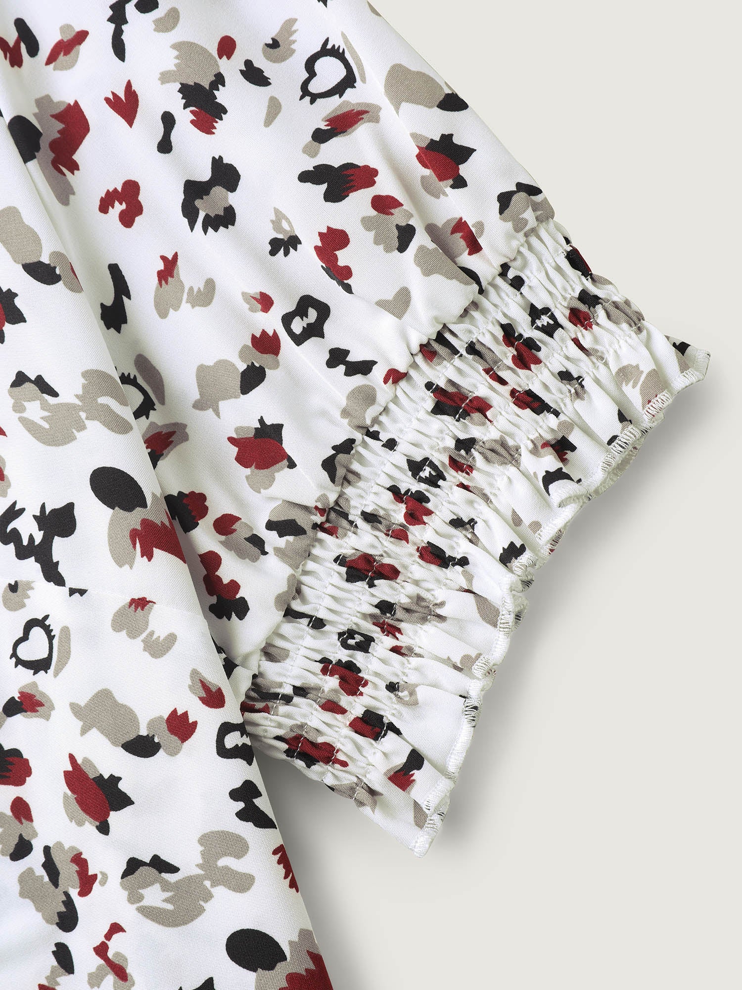 Leopard Print Split Neck Blouse