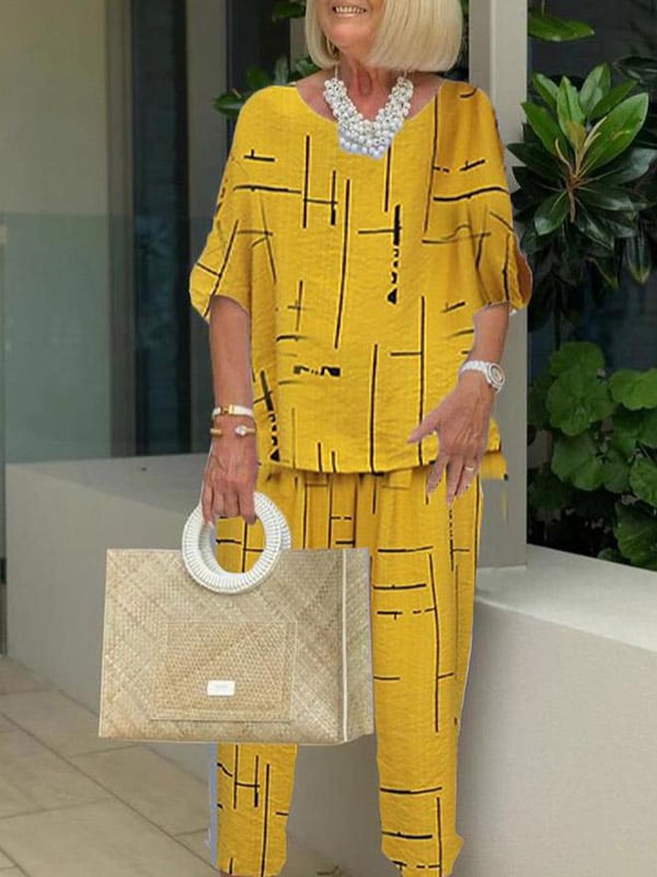 Cotton Linen Print Ladies Suit