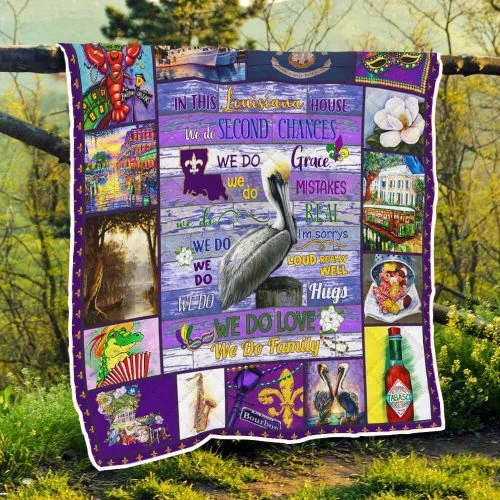 Louisiana House Quilt Blanket