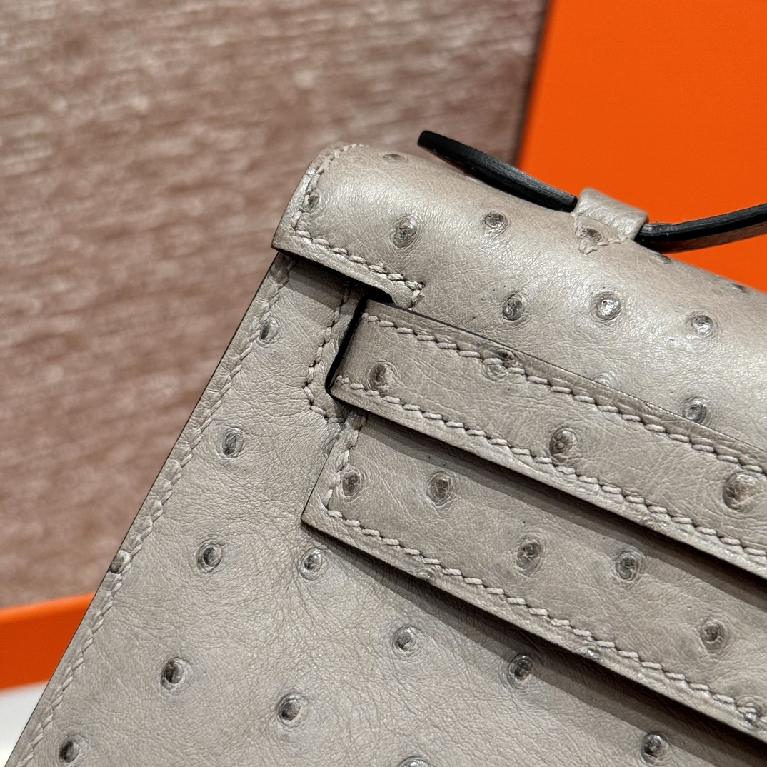Hermès Kelly Pochette 18Gris tourterlle handbag (handmade to order)