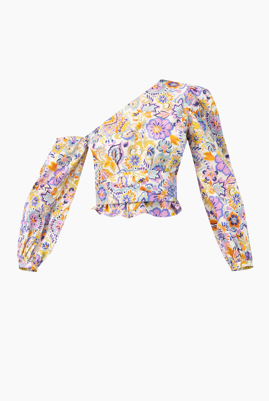 Blusa estampada de un hombro
