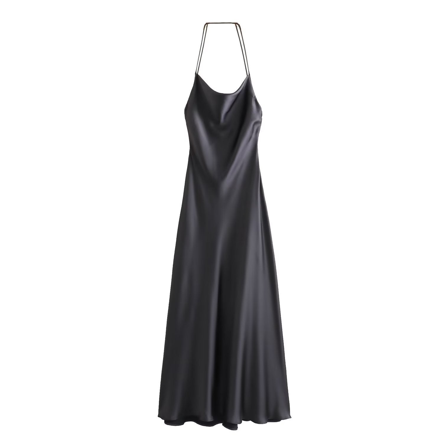 Women's High-Waisted Backless Midi Dress in European and American Style