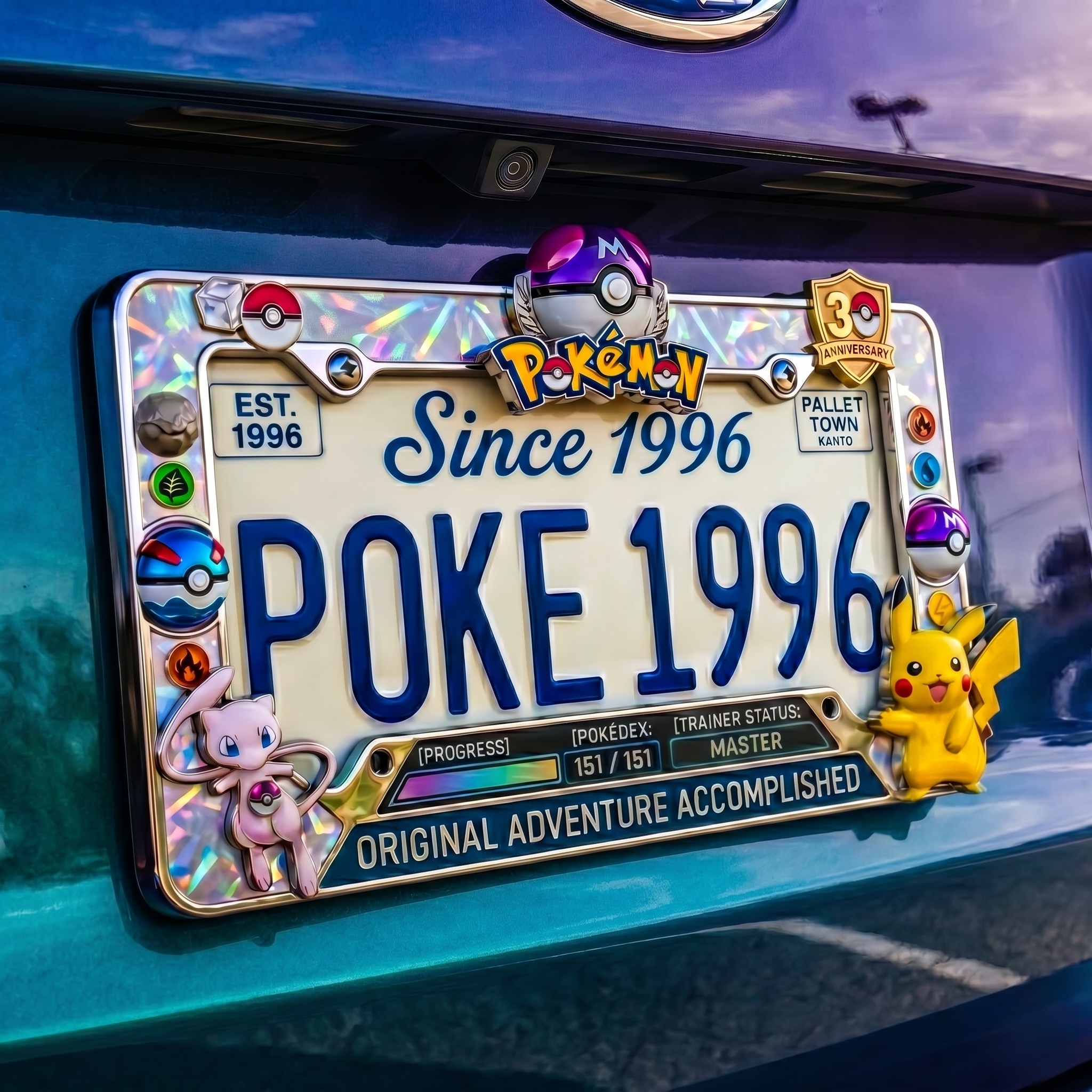 🎮 Pokémon 30th: Master Trainer Frame – Gotta Catch 'Em All 🌈