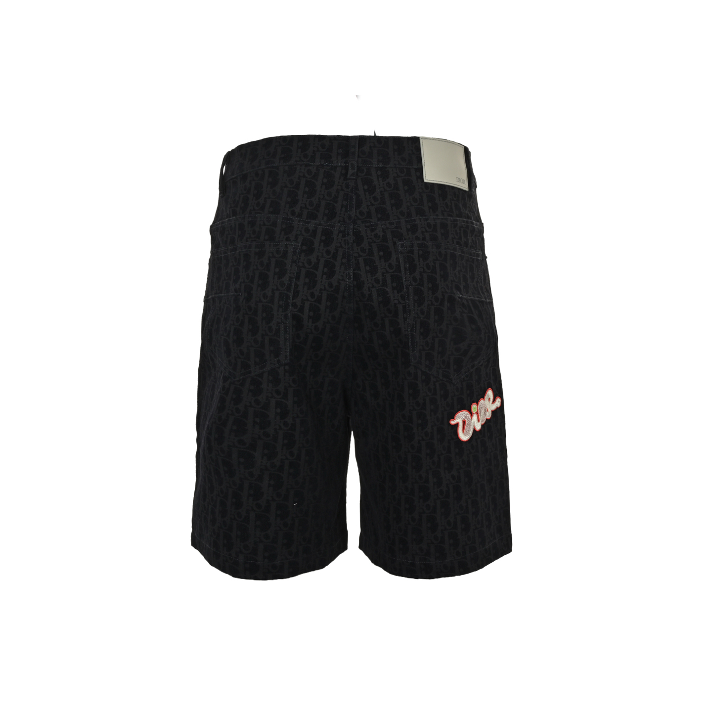 Dior 25ss Year of the Snake Limited Edition Flocked Monogram Embroidered Set Denim Shorts