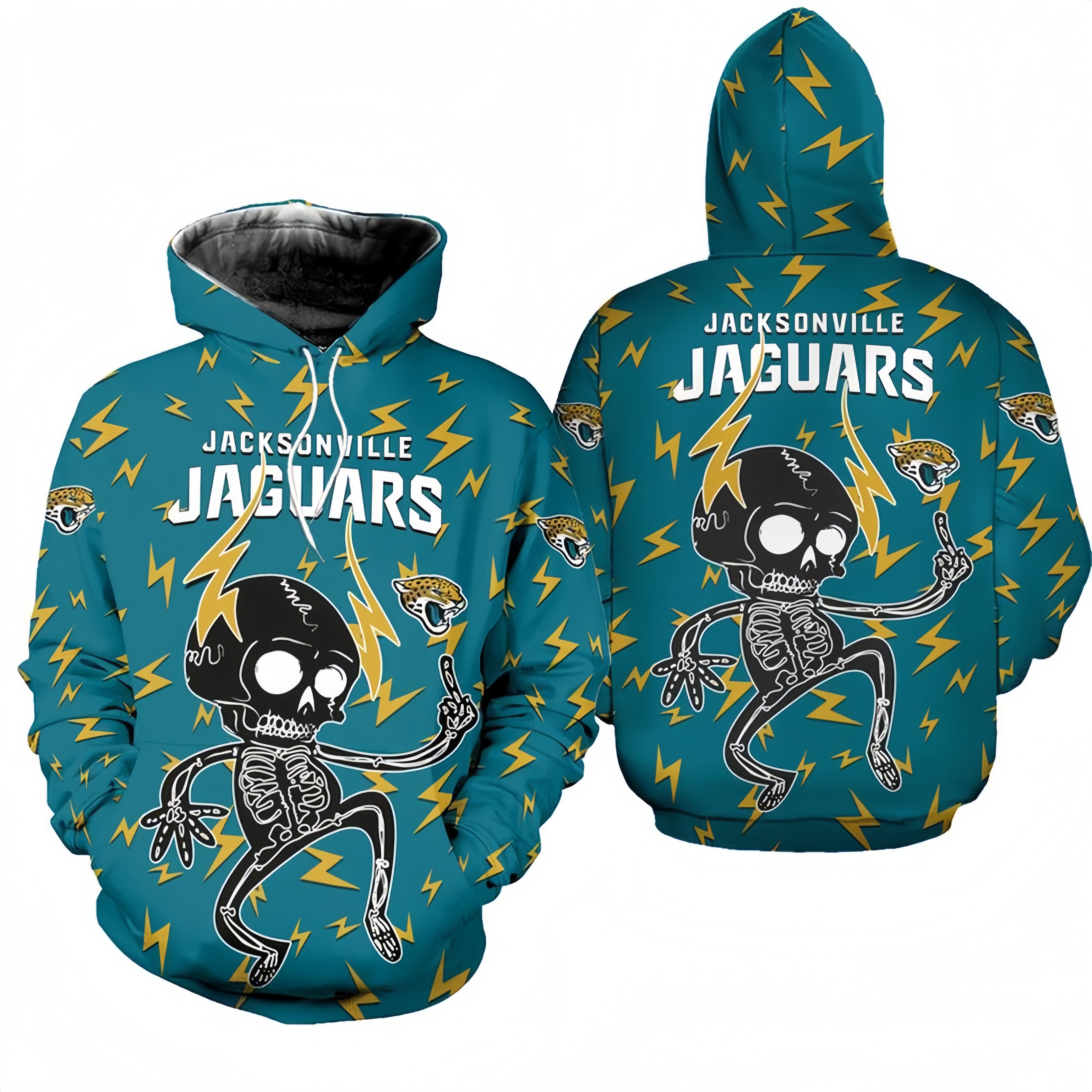 JACKSONVILLE JAGUARS 3D ELECTRIC SHOCK CUTE SKELETON