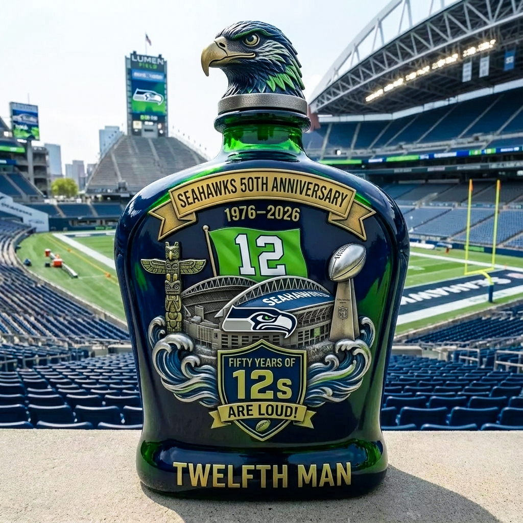 Seahawks 50th Anniversary Whiskey Decanter
