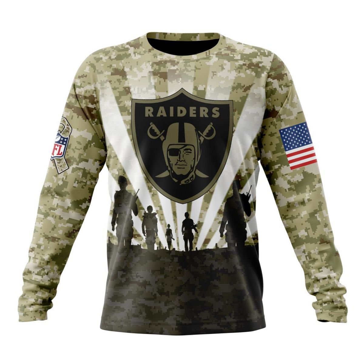 LAS VEGAS RAIDERS 3D HOODIE HONOR VETERANS