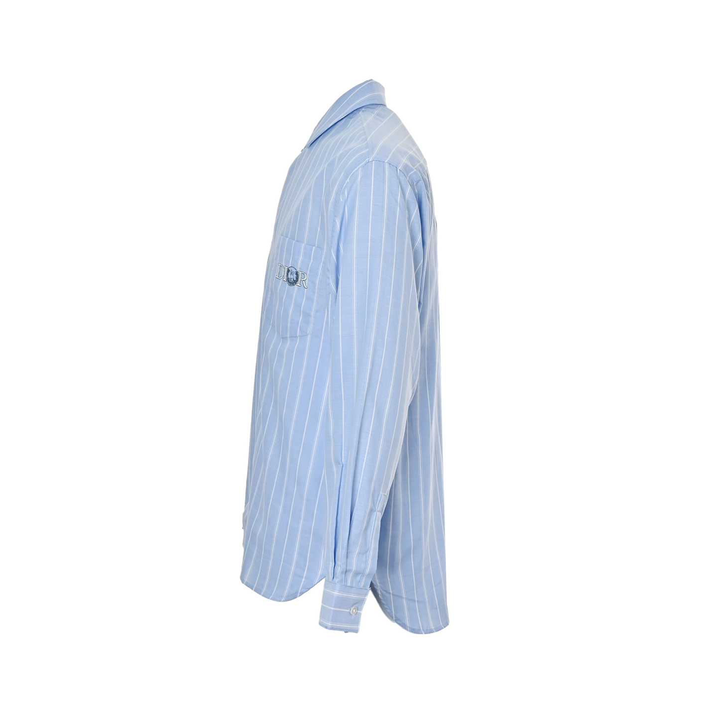 Dior 25ss blue cat embroidered striped shirt
