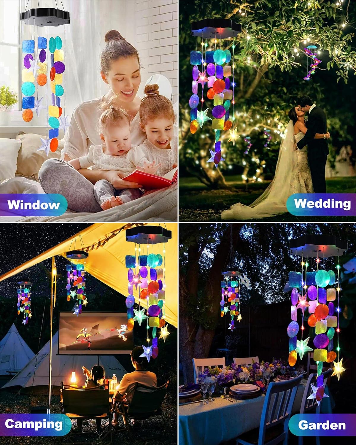 🔥HOT SALE 50% OFF🔥Solar Wind Chimes Colorful Shells Lights