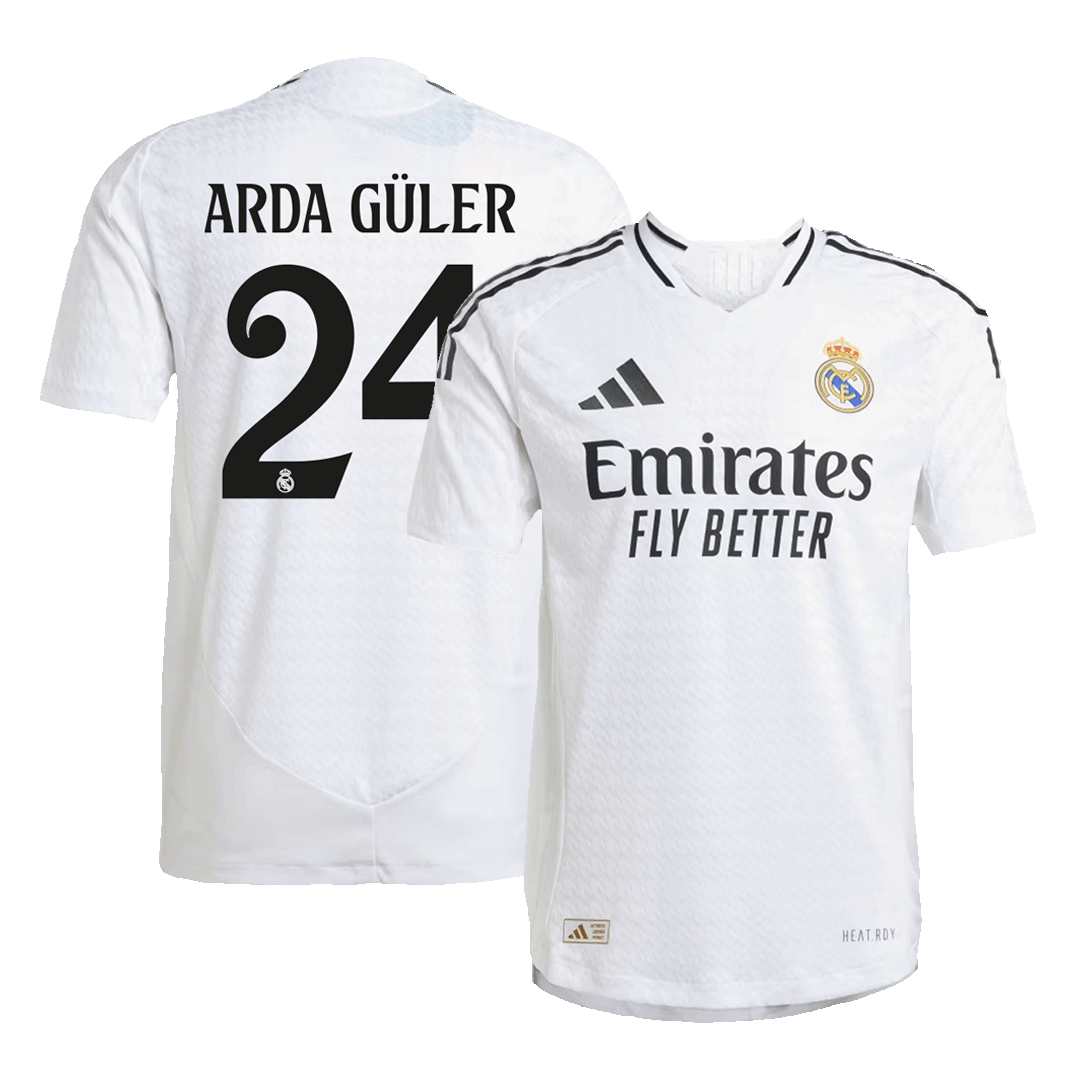 Men's version for Real Madrid players Cheap ARDA Guler #24 Home Football Shirt 2024/25 - Slim Fit