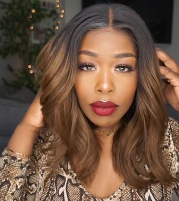New Affordable Ombre Brown Bob Basic Cap Frontal Lace Wigs for Summer